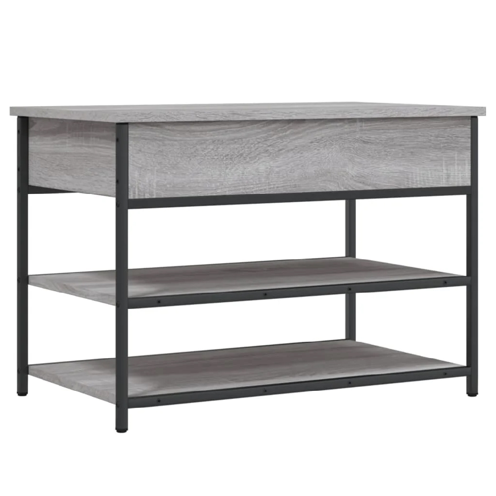 Lamar Wooden Small Shoe Storage Bench In Grey Sonoma