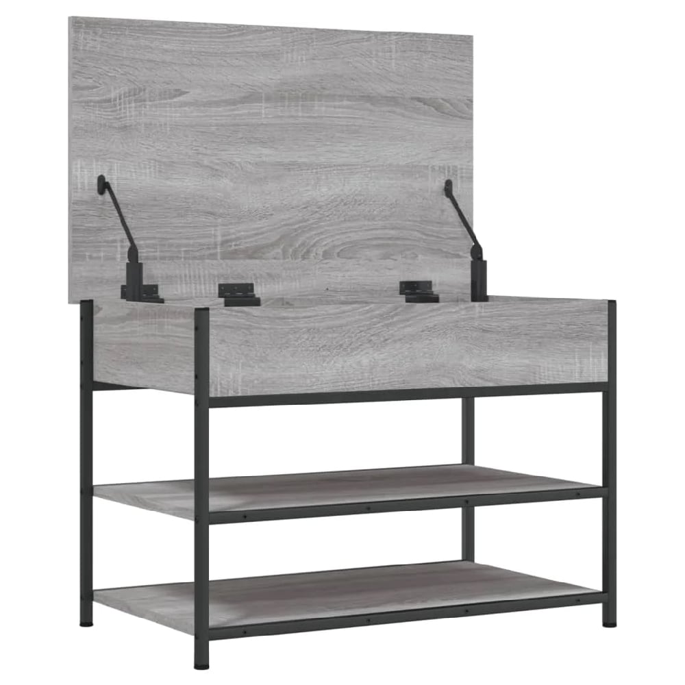 Lamar Wooden Small Shoe Storage Bench In Grey Sonoma