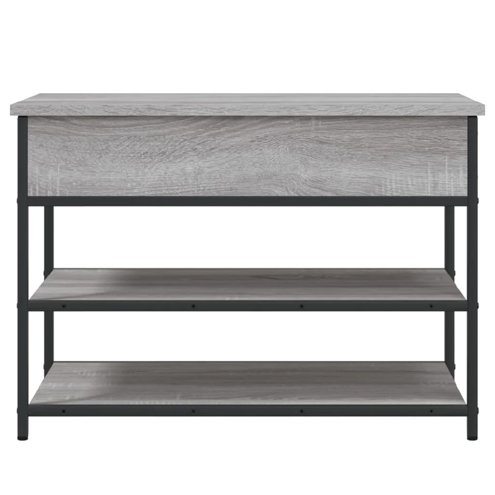 Lamar Wooden Small Shoe Storage Bench In Grey Sonoma