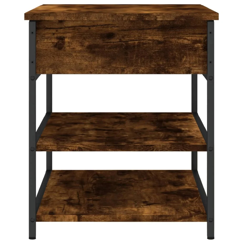 Lamar Wooden Small Shoe Storage Bench In Smoked Oak