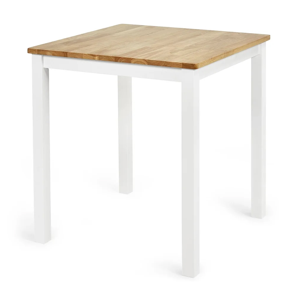 Lamar Wooden Square Dining Table - White And Light Brown