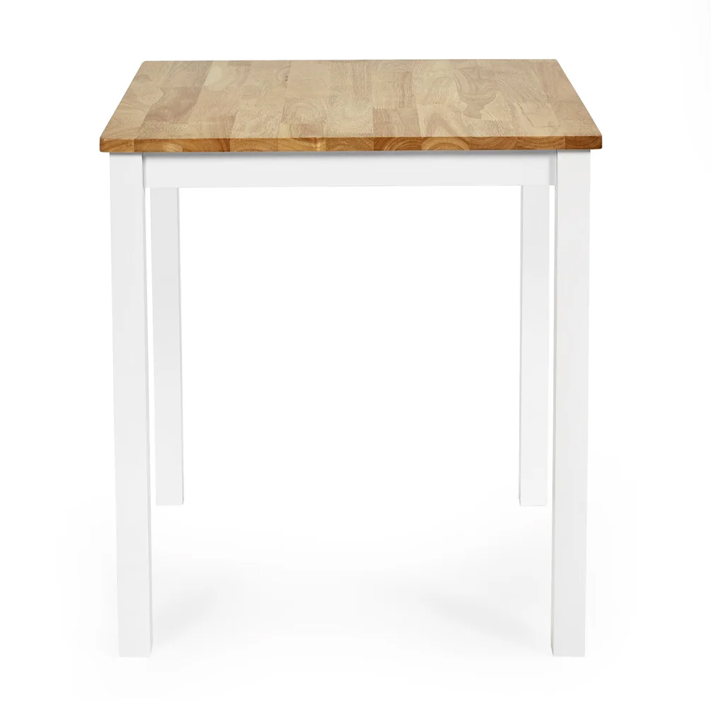 Lamar Wooden Square Dining Table - White And Light Brown