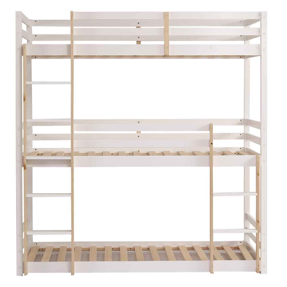 Lamar Wooden Triple Bunk Bed In White