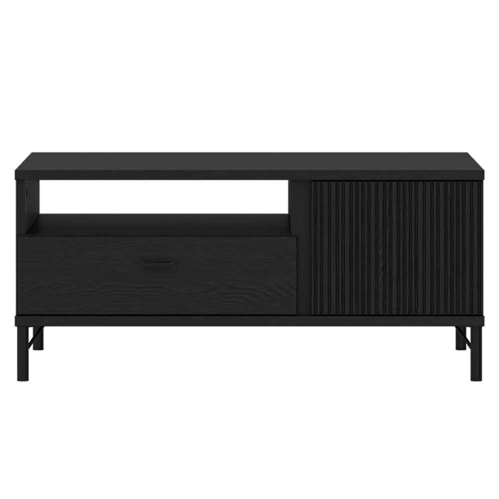 Lambeth Wooden Coffee Table With 2 Doors 1 Drawer In Graphite Black