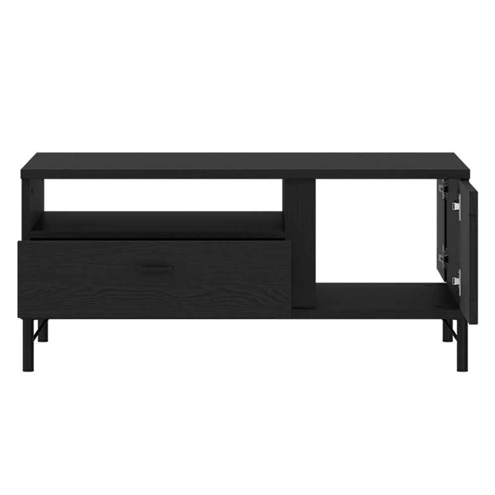 Lambeth Wooden Coffee Table With 2 Doors 1 Drawer In Graphite Black