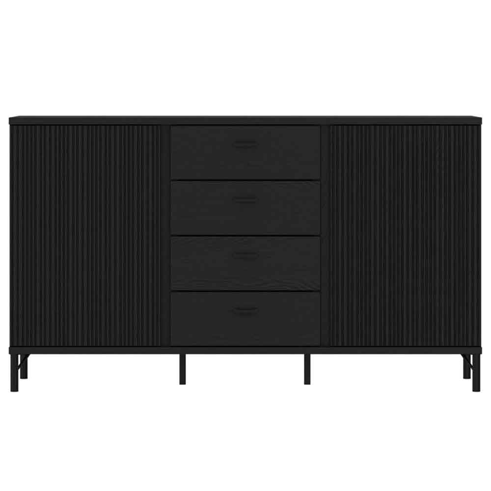 Lambeth Wooden Sideboard With 2 Doors 4 Drawers In Graphite Black