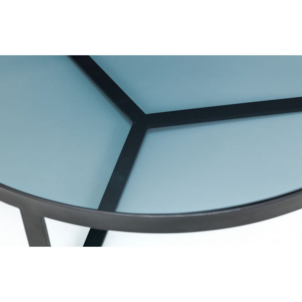 Lamis Smoked Glass Coffee Table With Black Metal Frame