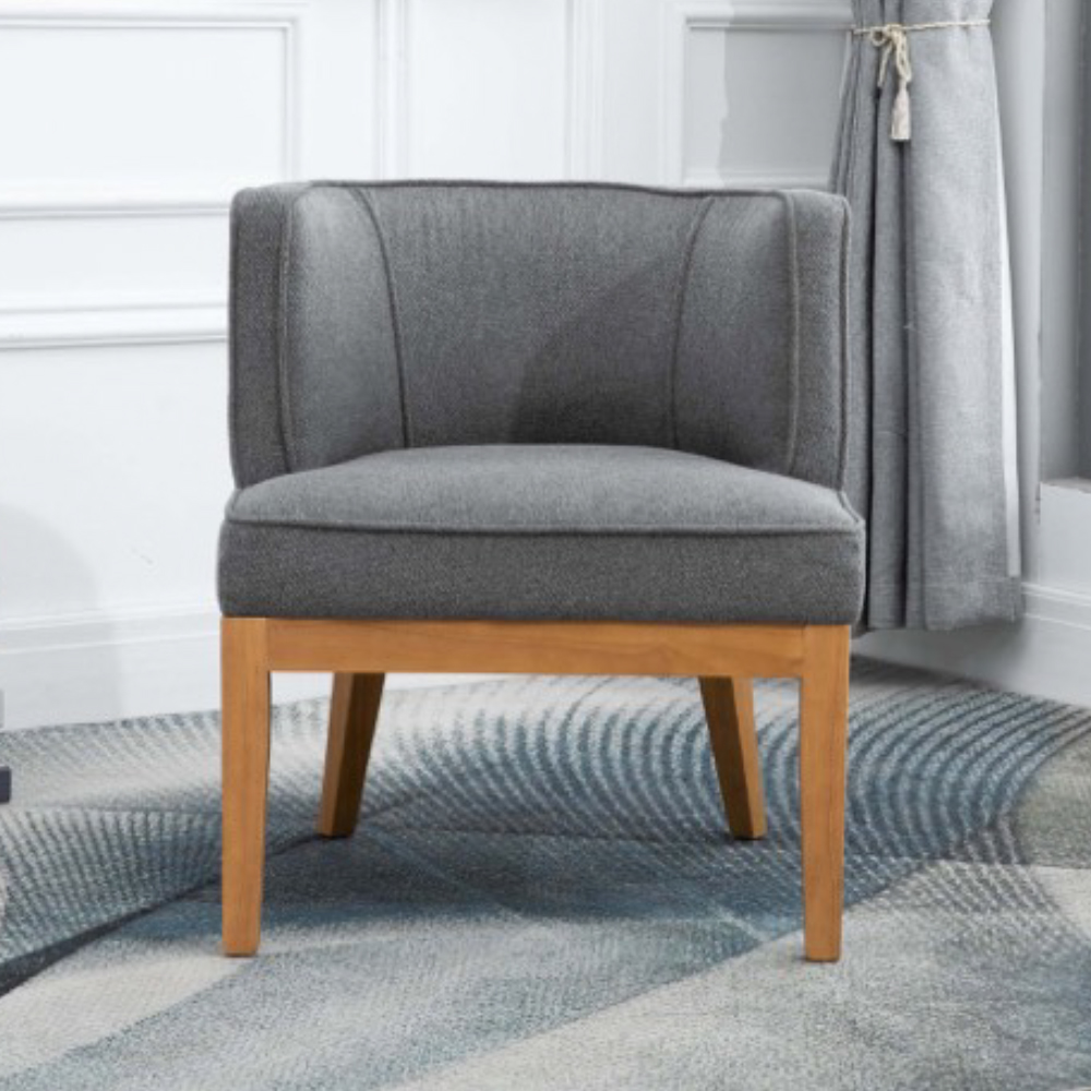 Lampe Fabric Armchair With Wooden Legs In Dark Grey