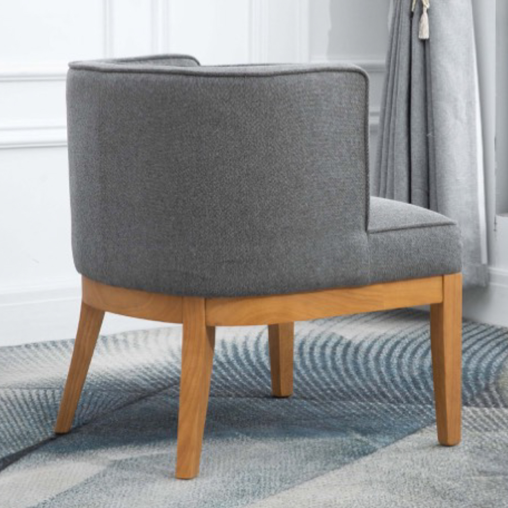 Lampe Fabric Armchair With Wooden Legs In Dark Grey