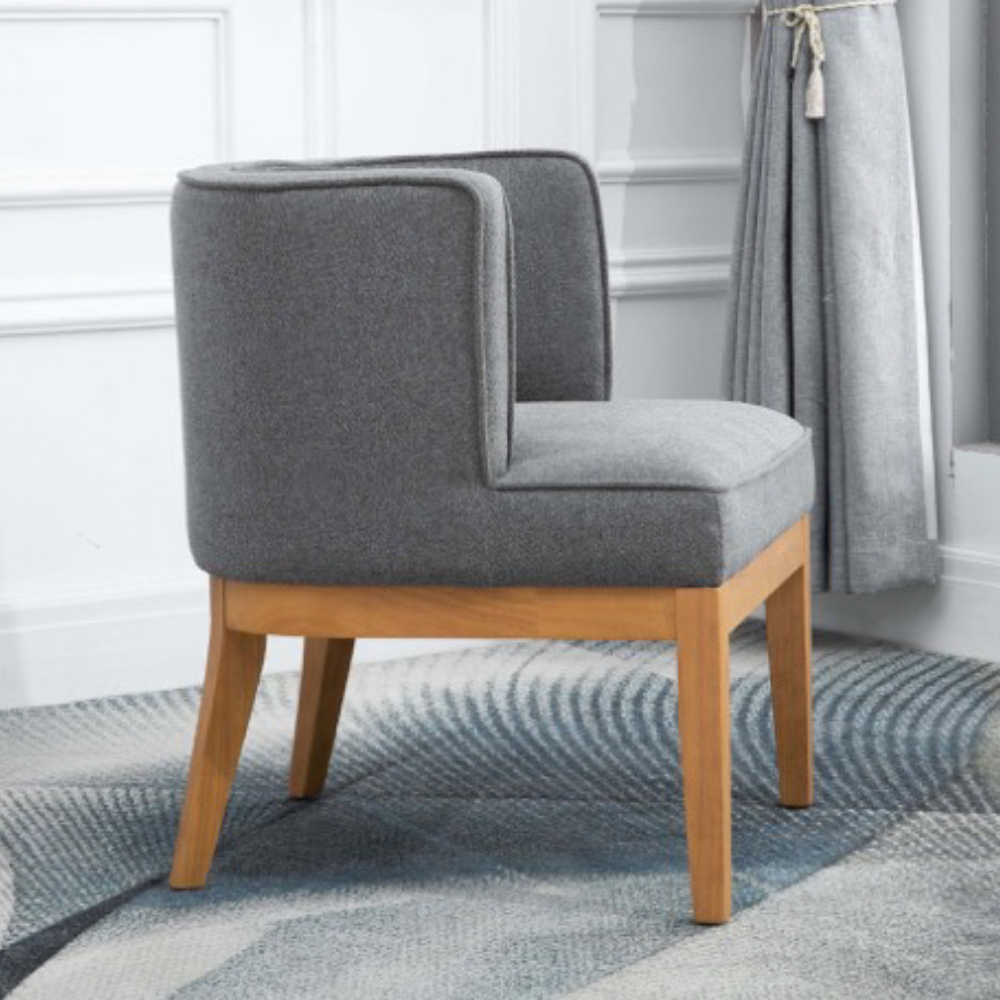 Lampe Fabric Armchair With Wooden Legs In Dark Grey