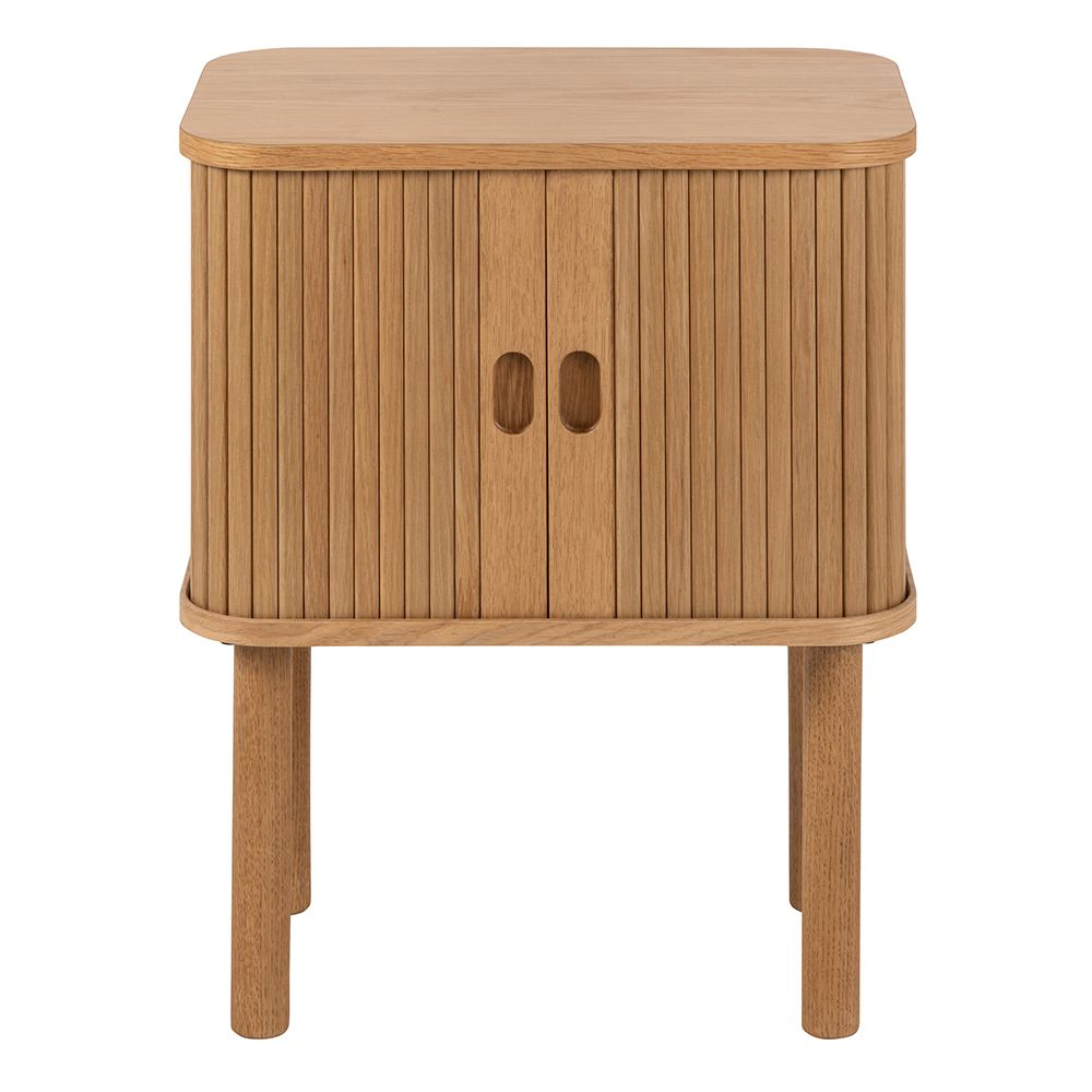Lampe Wooden Bedside Cabinet With Sliding Doors In Oak