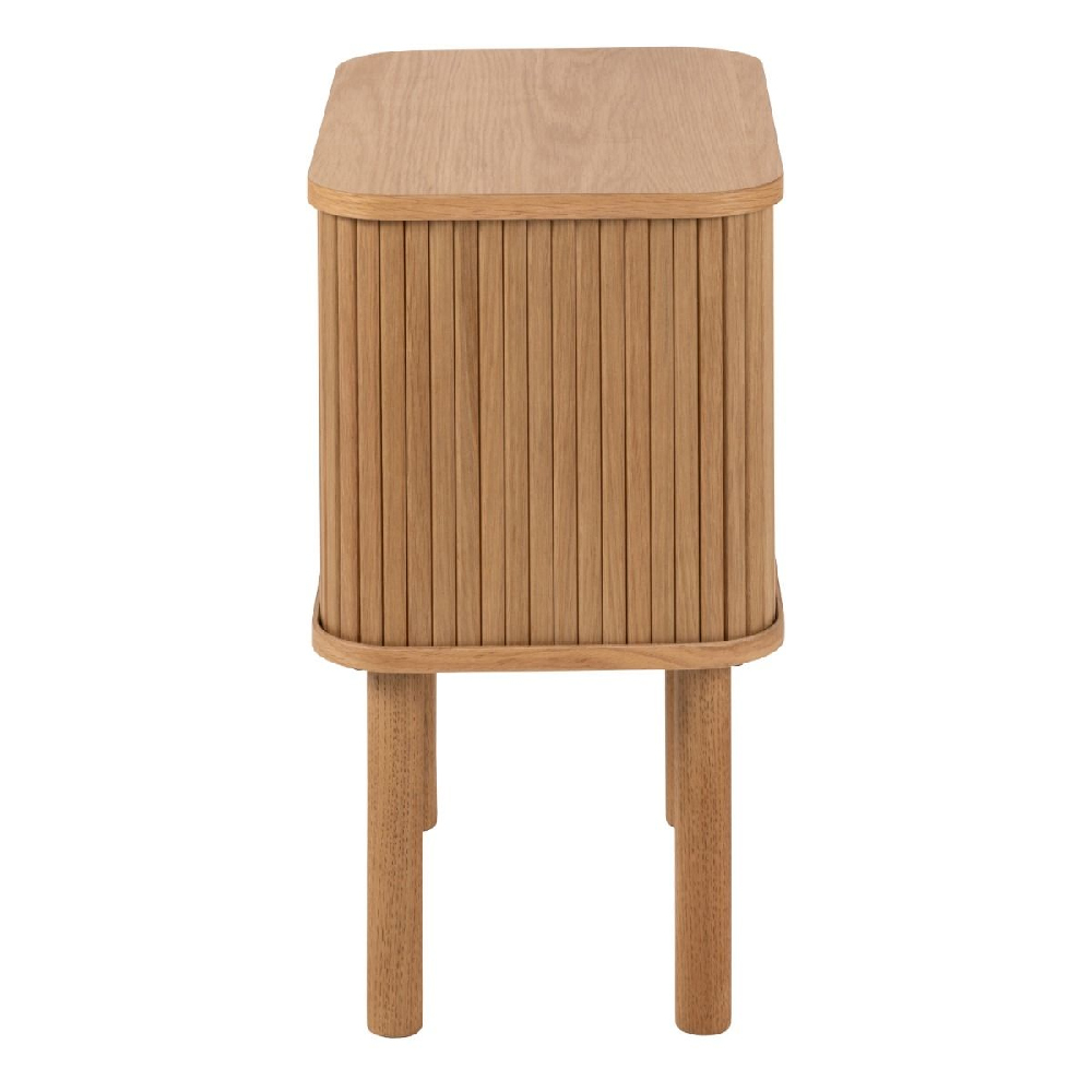 Lampe Wooden Bedside Cabinet With Sliding Doors In Oak