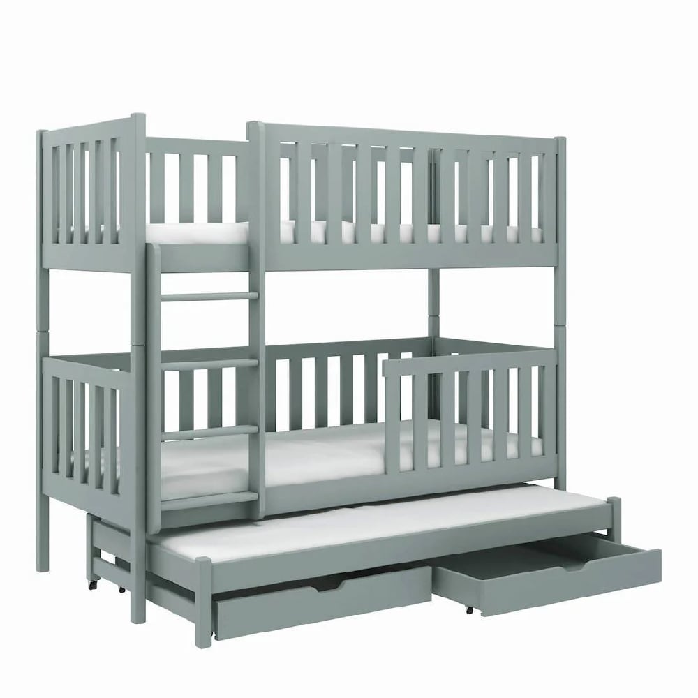Lampe Wooden Bunk Bed Without Mattress And Trundle In Grey