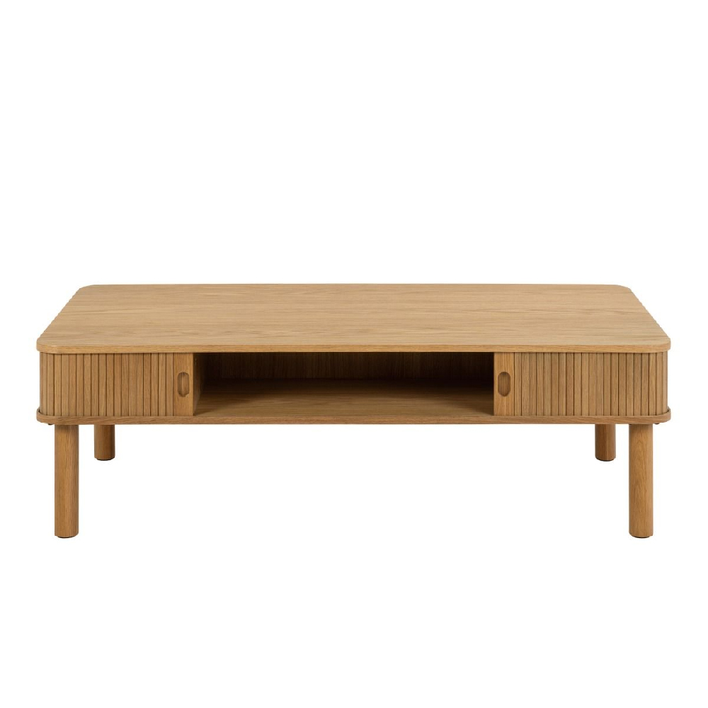 Lampe Wooden Coffee Table With Sliding Doors In Oak
