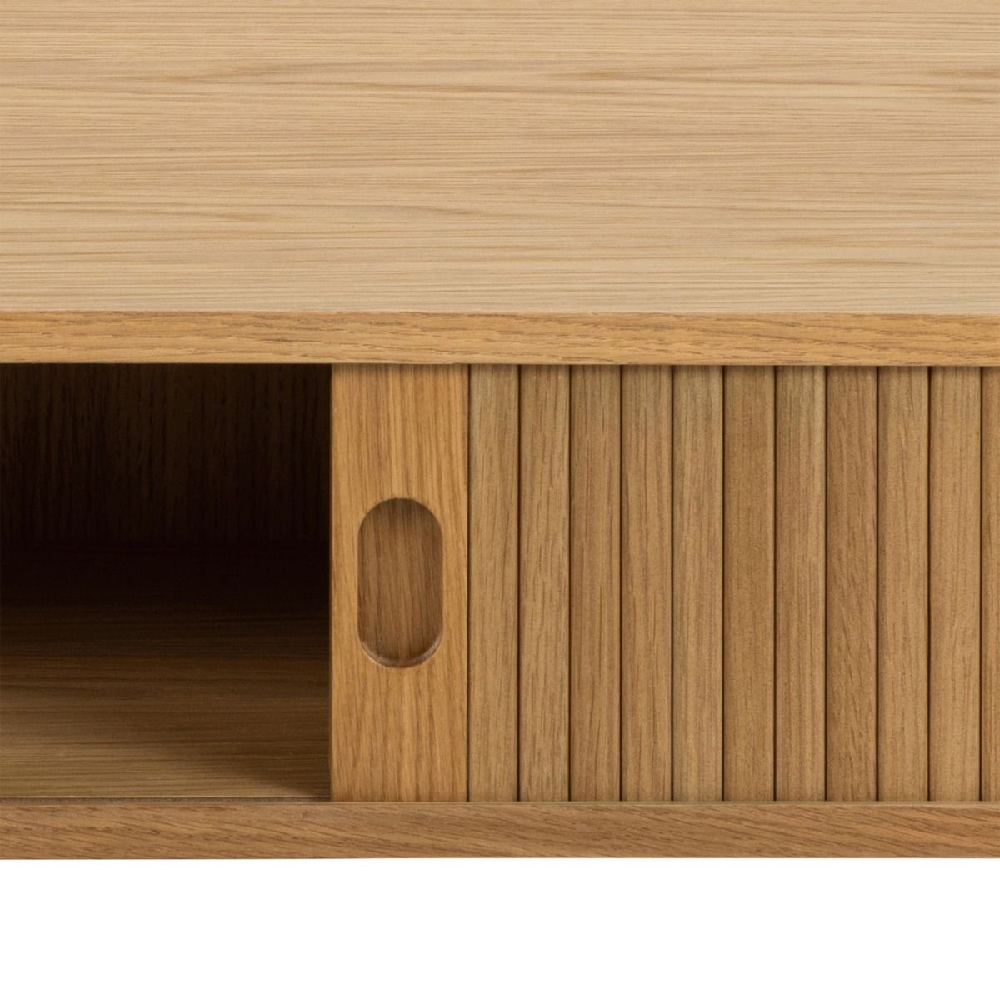 Lampe Wooden Coffee Table With Sliding Doors In Oak