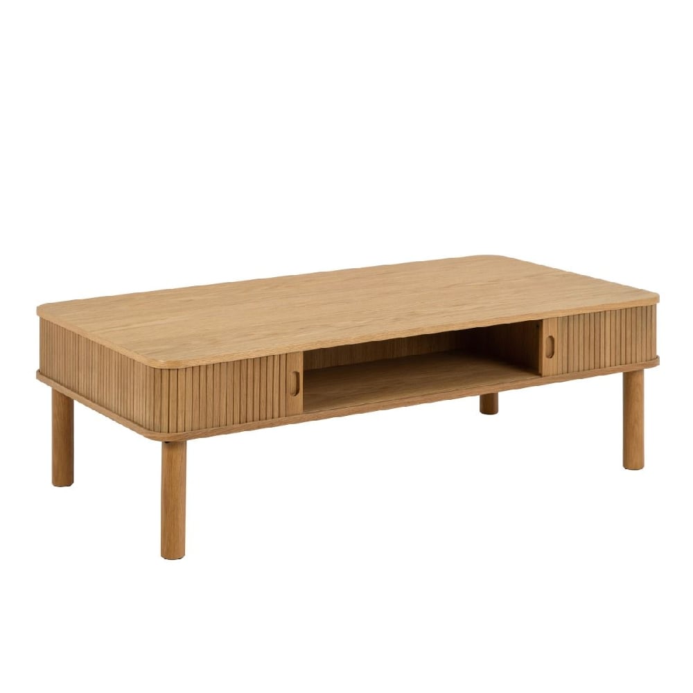 Read more about Lampe wooden coffee table with sliding doors in oak