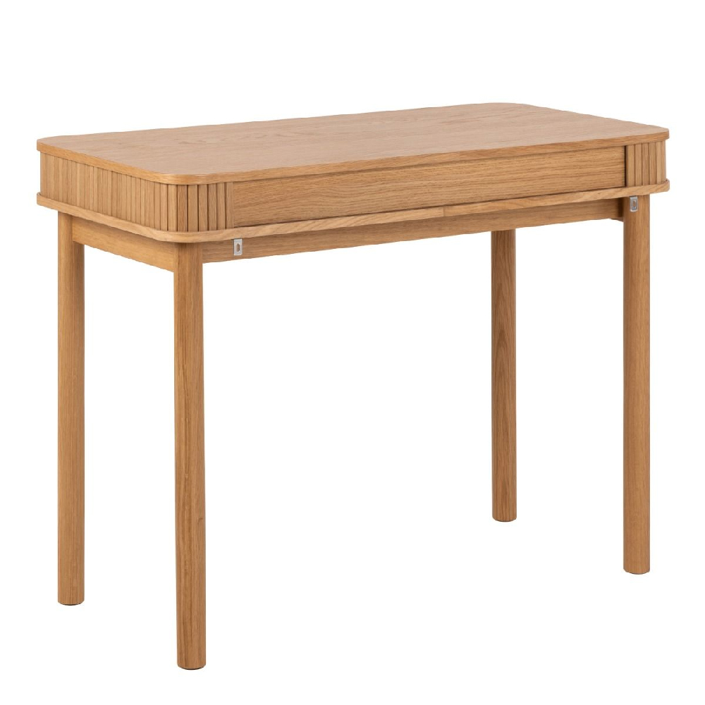 Lampe Wooden Laptop Desk With Sliding Doors In Oak