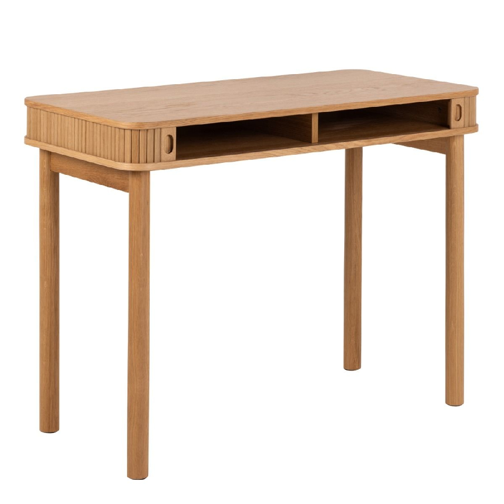 Lampe Wooden Laptop Desk With Sliding Doors In Oak
