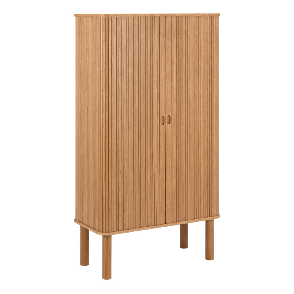 Lampe Wooden Storage Cabinet Tall With Sliding Doors In Oak