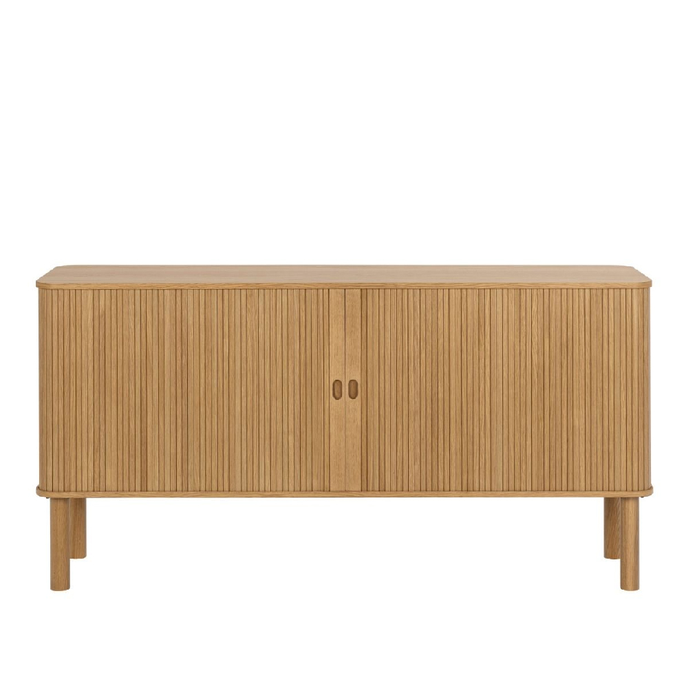 Lampe Wooden Storage Cabinet Wide With Sliding Doors In Oak