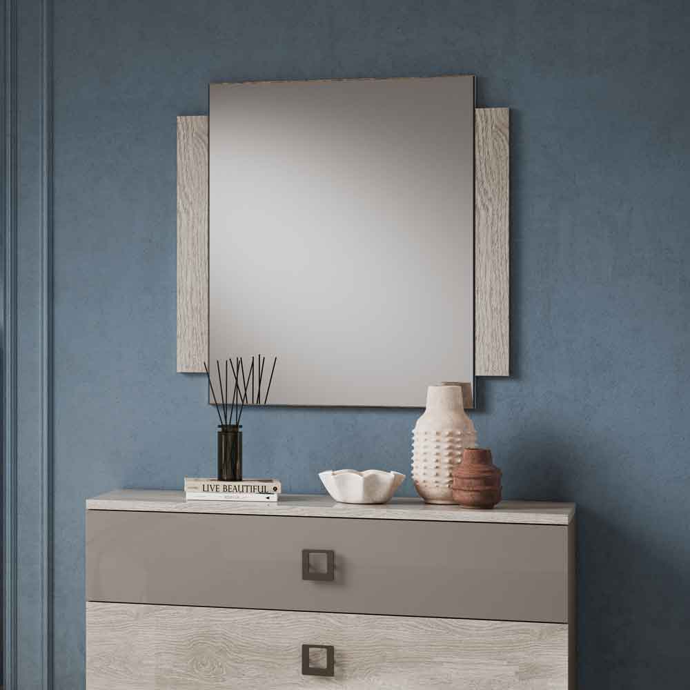 Lana High Gloss Rectangular Mirror in Oak