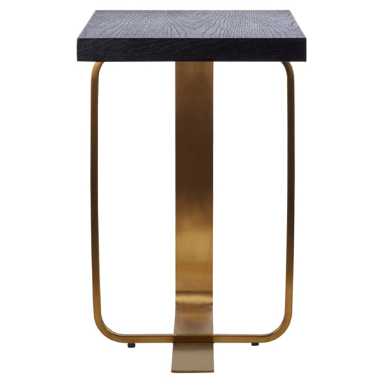Lana Rectangular Wooden Side Table With Gold Steel Base