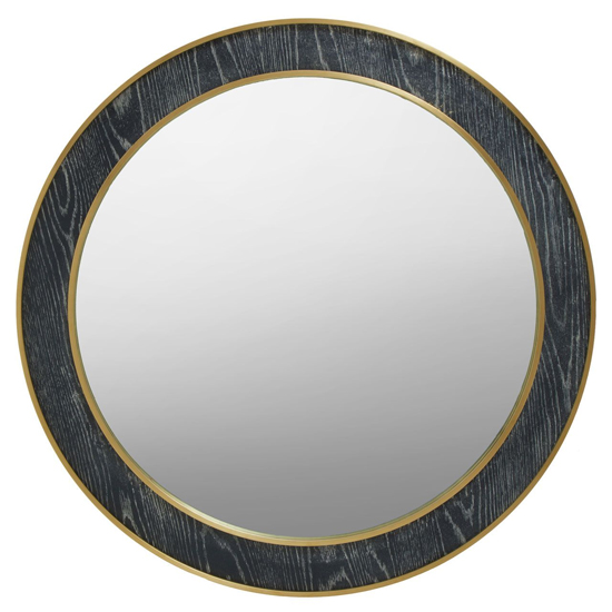Lana Round Wall Bedroom Mirror In Black Wooden Frame
