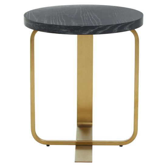 Lana Round Wooden Side Table With Gold Steel Base_4