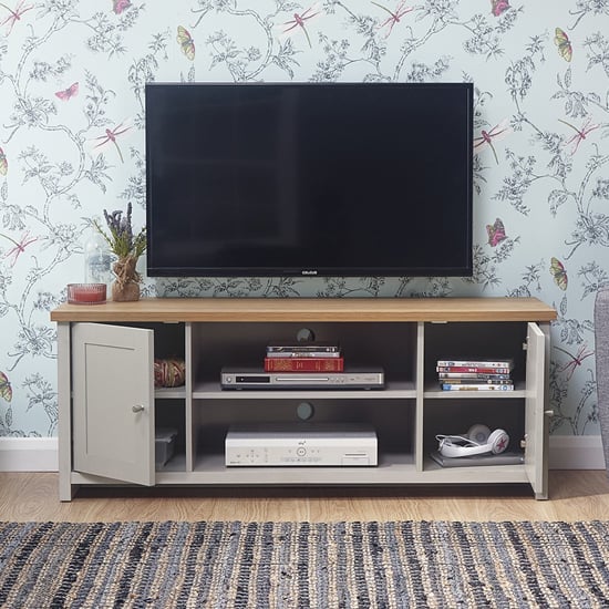 Lancaster Wooden Large TV Unit In Cream Furniture in Fashion