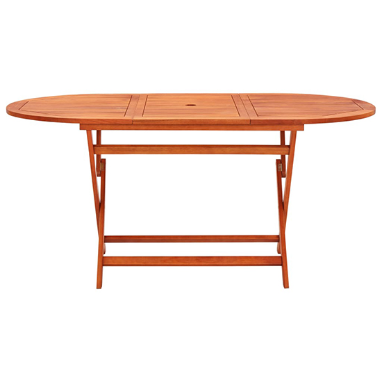 Landri Wooden Folding 160cm Garden Dining Table In Oil Finish