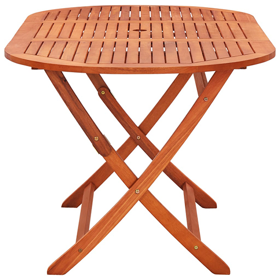 Landri Wooden Folding 160cm Garden Dining Table In Oil Finish