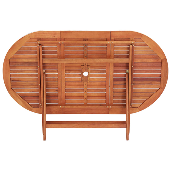 Landri Wooden Folding 160cm Garden Dining Table In Oil Finish