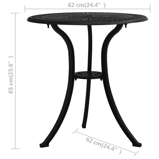 Lanelle Aluminium Garden Coffee Table In Black