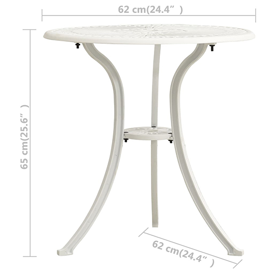 Lanelle Aluminium Garden Coffee Table In White_6