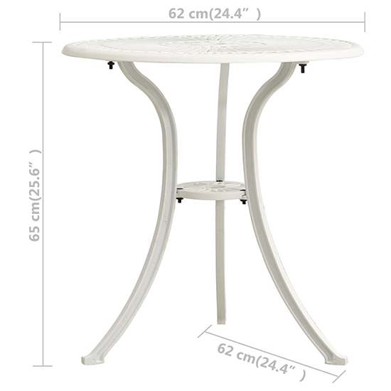 Lanelle Aluminium Garden Coffee Table In White