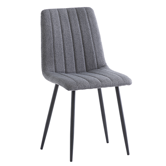 Laney Fabric Dining Chair In Grey With Black Legs Furniture in Fashion