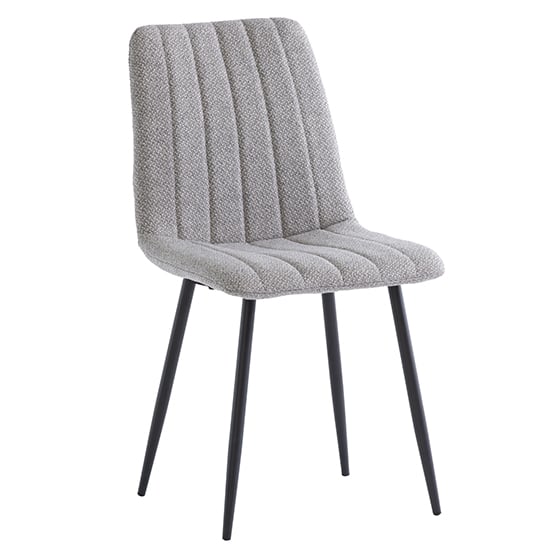 Photo of Laney fabric dining chair in silver with black legs