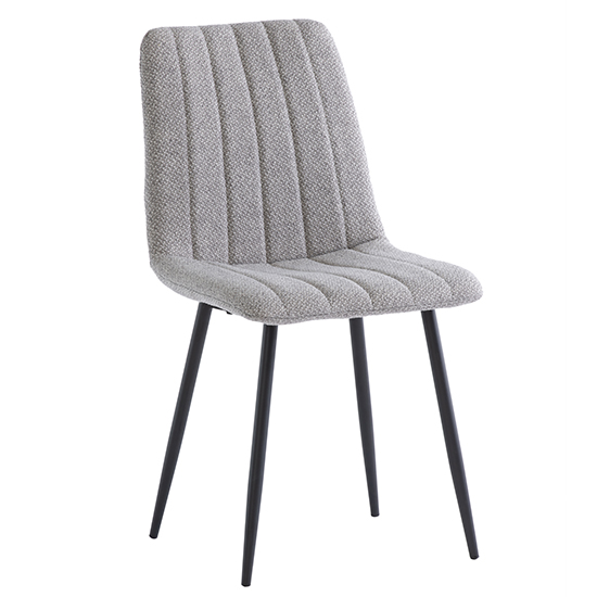 Laney Fabric Dining Chair In Silver With Black Legs Furniture in Fashion