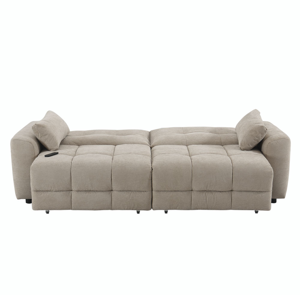 Langford Fabric Electric Recliner 2.5 Seater Sofa Bed in Beige