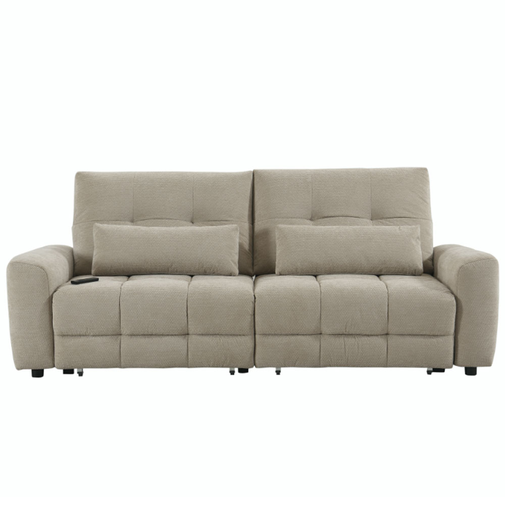 Langford Fabric Electric Recliner 2.5 Seater Sofa Bed in Beige