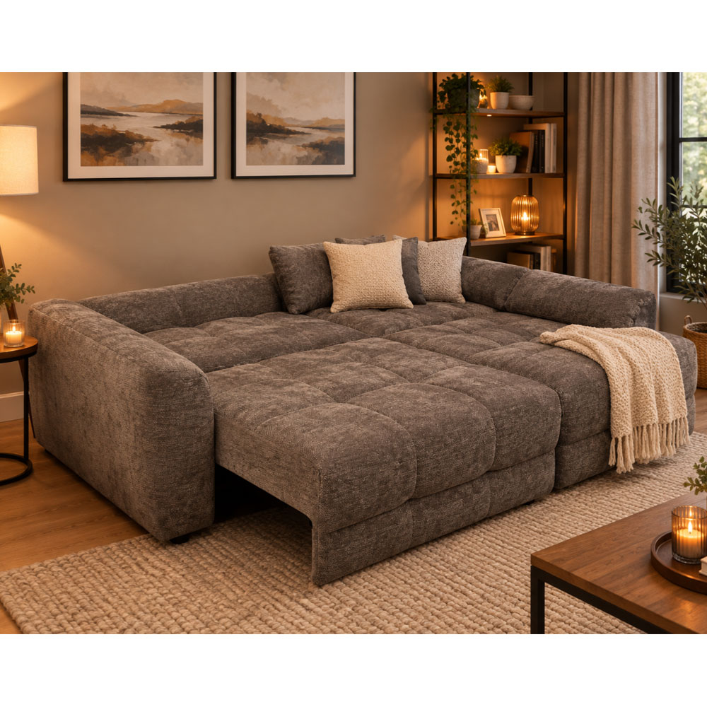 Langford Fabric Electric Recliner 2.5 Seater Sofa Bed in Grey