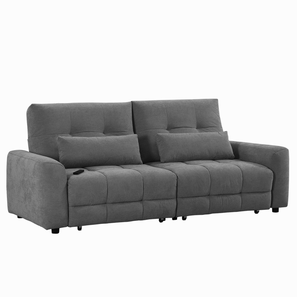 Langford Fabric Electric Recliner 2.5 Seater Sofa Bed in Grey