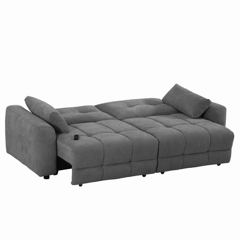 Langford Fabric Electric Recliner 2.5 Seater Sofa Bed in Grey