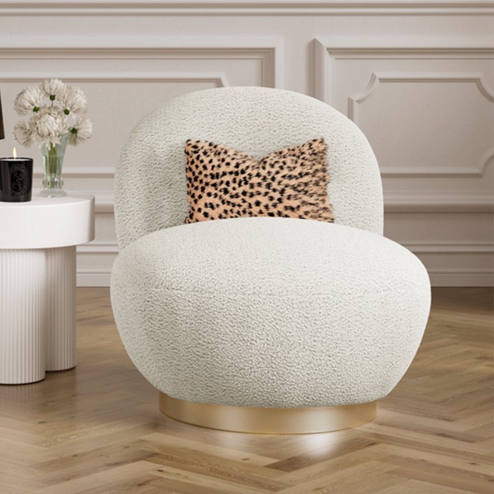 Read more about Langley fabric swivel bedroom chair in ivory