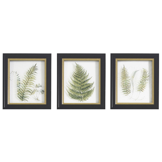 Langley Trio Framed Wall Art In Black Gold And Green_2