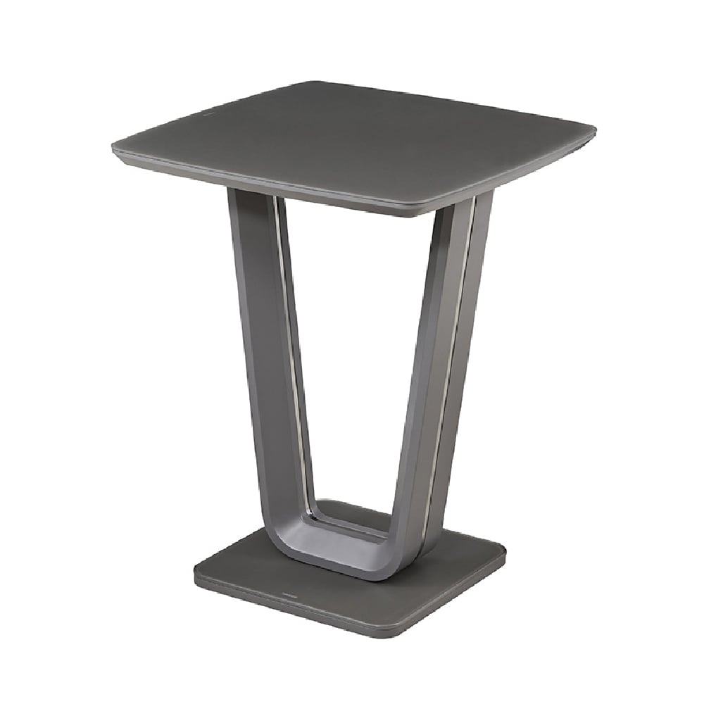 Read more about Langley wooden bar table with glass top in graphite