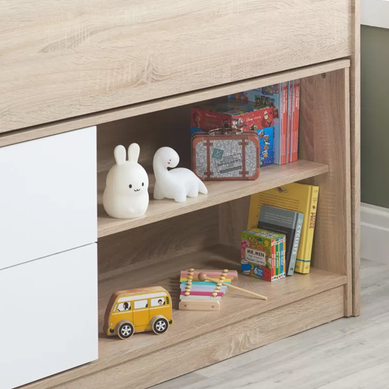 Langley Wooden Cabin Bunk Bed In White And Oak Effect