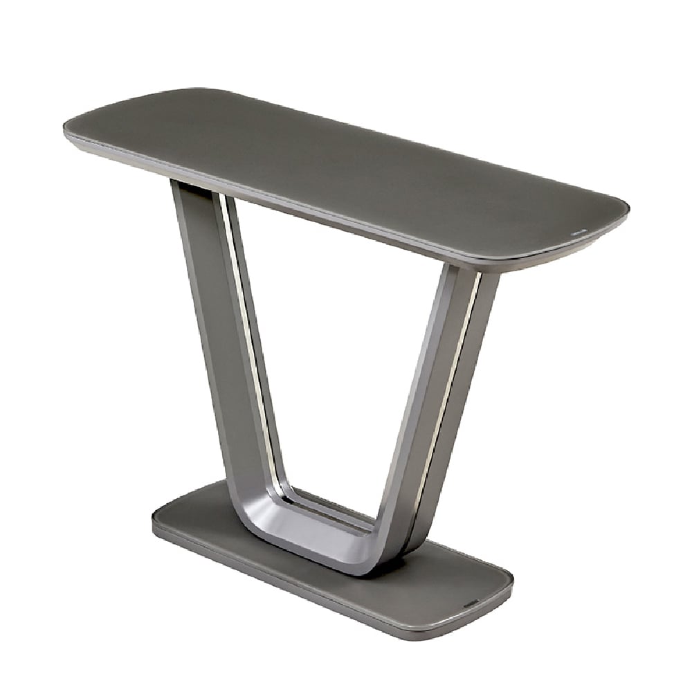 Read more about Langley wooden console table with glass top in graphite