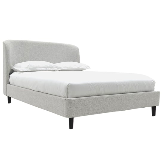 Read more about Lanie boucle fabric king size bed in light grey