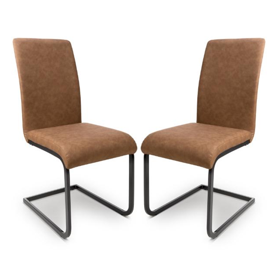 Read more about Lansing tan faux leather dining chairs in pair